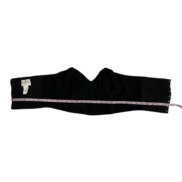 Hugo Buscati Collection Y2K Strapless Corset Bustier Top Size 14 Black Crop - Picture 10 of 10